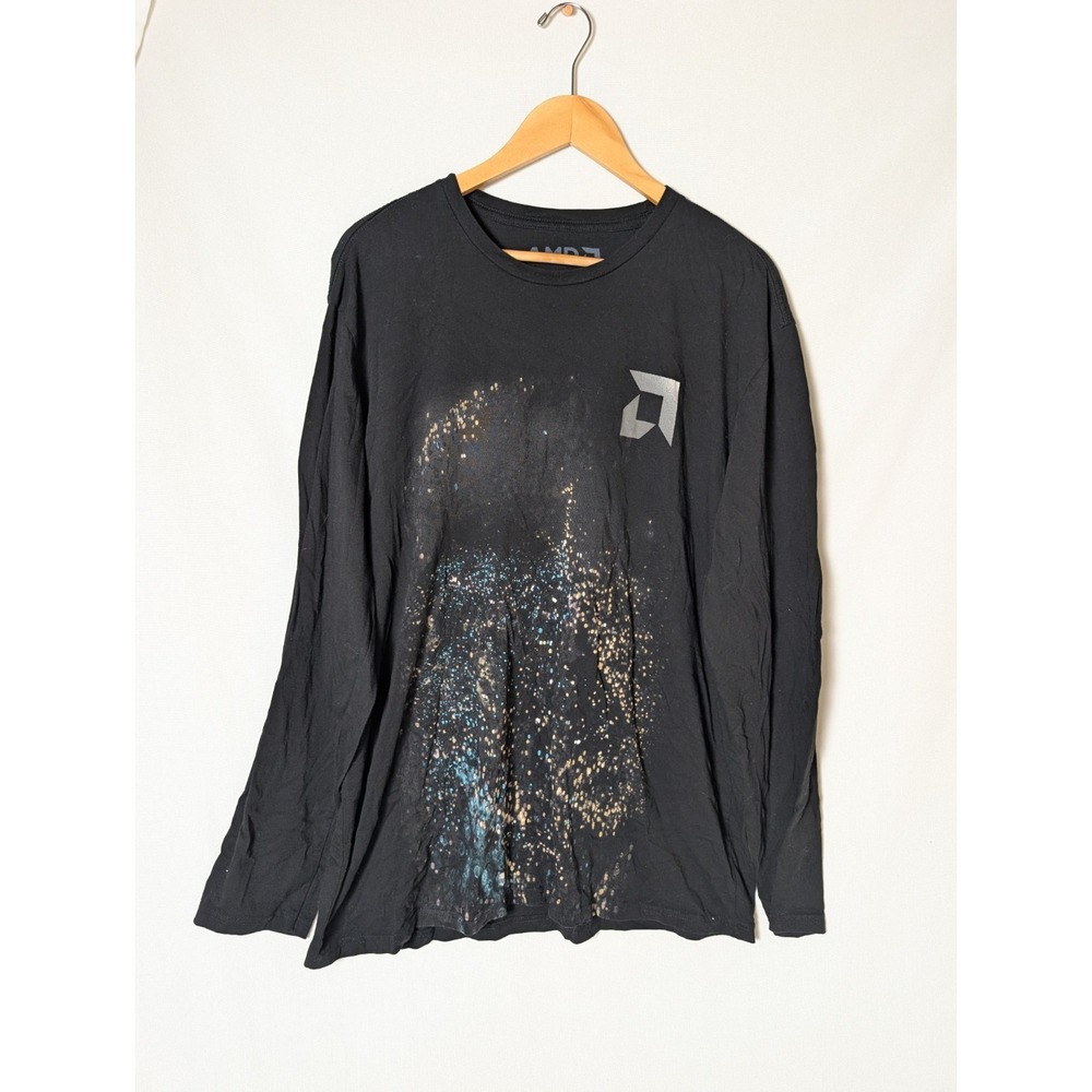 AMD Long Sleeve Black Graphic Tshirt Mens XL